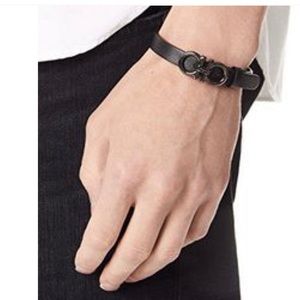 Ferragamo Double Gancio Leather bracelet